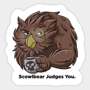 Scowlbear (Dark Text Variant) Sticker